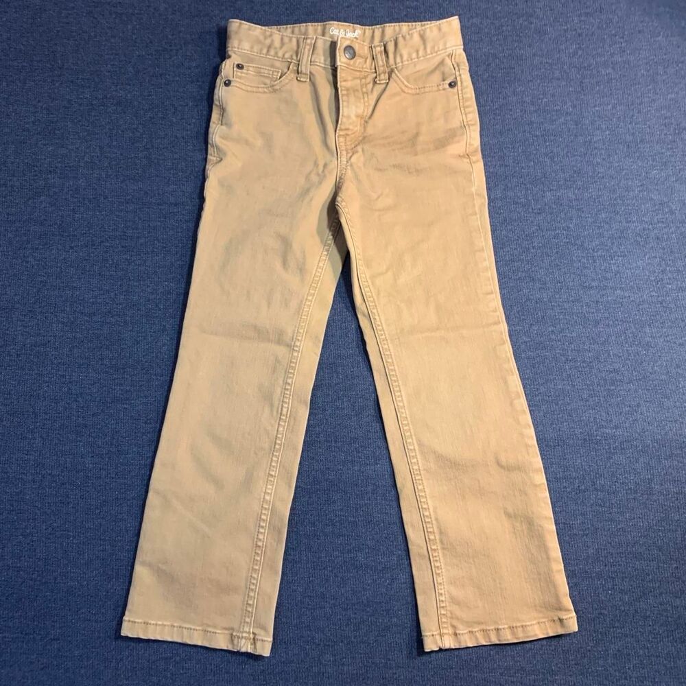 Cat & Jack Boys Tan Khaki Pants Size 6 Stretch Straight Leg
